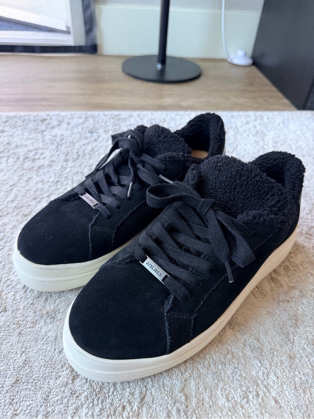 J/Slides Ninka Waterproof Suede Platform Sneakers - Size 7